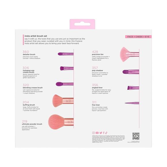 Real Techniques Insta Artist Brush Kit, Face, Cheek & Eye Brush 9 Piece Gift Set - Picture 8 of 16